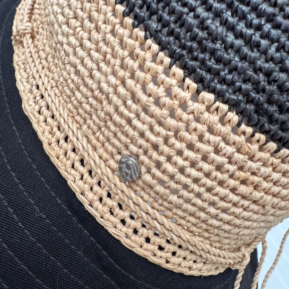Helen Kaminiski Kalola Raffia and Cotton Brim Packable Sun Hat - Picture 4 of 8